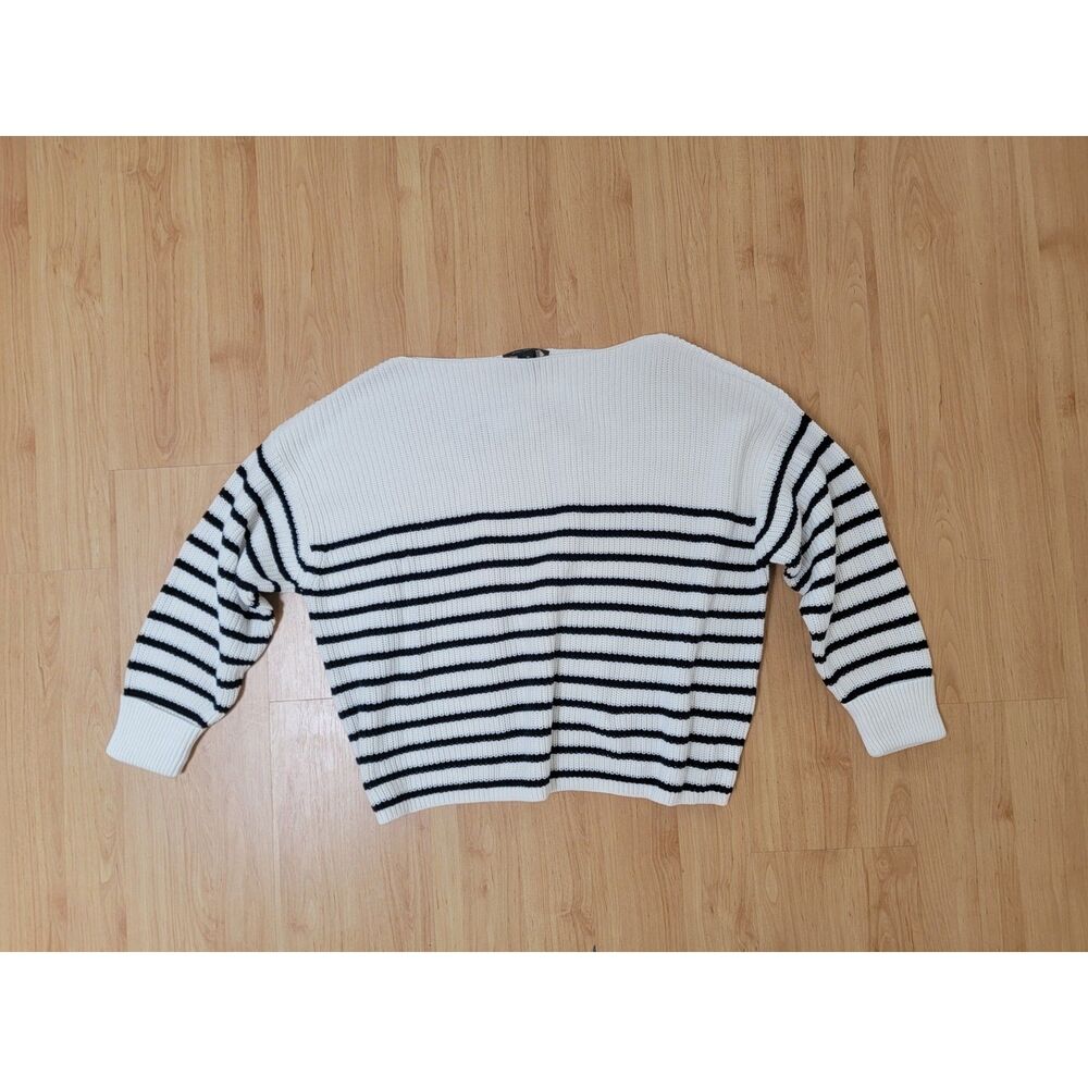 nwt French Connection 100% Cotton Breton Stripe Boat Neck Sweater Small S